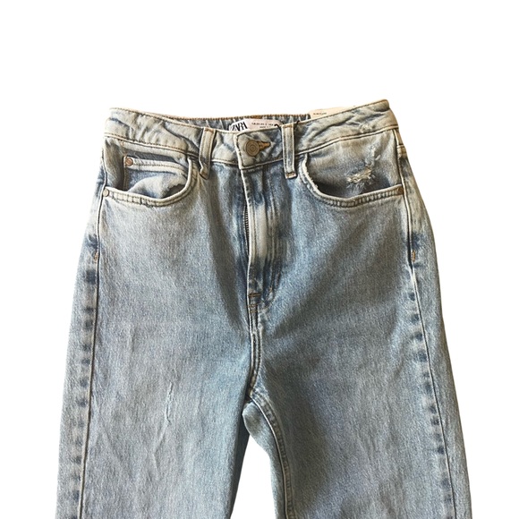 Zara Slim Flare Split Leg Denim Jeans - Picture 2 of 9